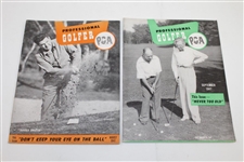 Twelve (12) Professional Golfer PGA Magazines from Various Years - 1947-1951