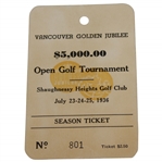 1936 Vancouver Golden Jubilee $5k Golf Tournament at Shaughnessy Heights GC Ticket #801