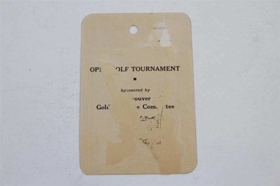 1936 Vancouver Golden Jubilee $5k Golf Tournament at Shaughnessy Heights GC Ticket #801