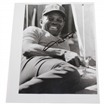 Willie Mays Signed 1970 Black & White Photo Holding Golf Club JSA ALOA