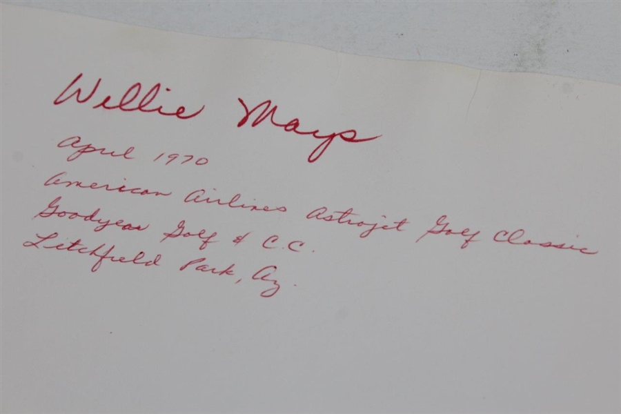 Willie Mays Signed 1970 Black & White Photo Holding Golf Club JSA ALOA