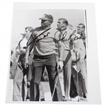 Willie Mays & John Brodie Signed 1970 Black & White Golfing Photo JSA ALOA