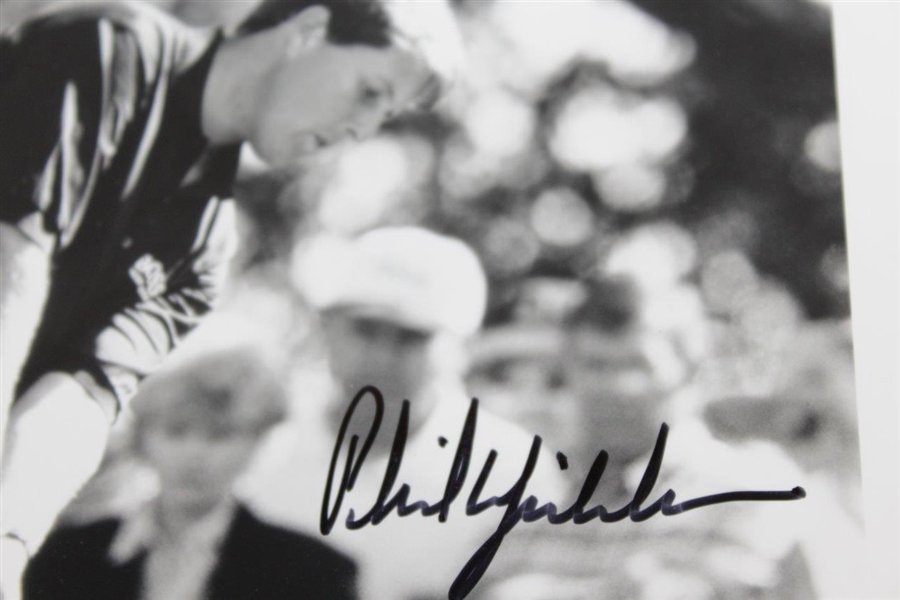 Phil Mickelson Signed Late 1990's Black & White Photo JSA ALOA