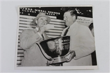 Two Sam Snead 6/6/1955 Press Photos - With Check & Trophy