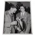 Sam Snead 12/22/1939 Miami Open Win Press Photo with Trophy - Crisp Quality