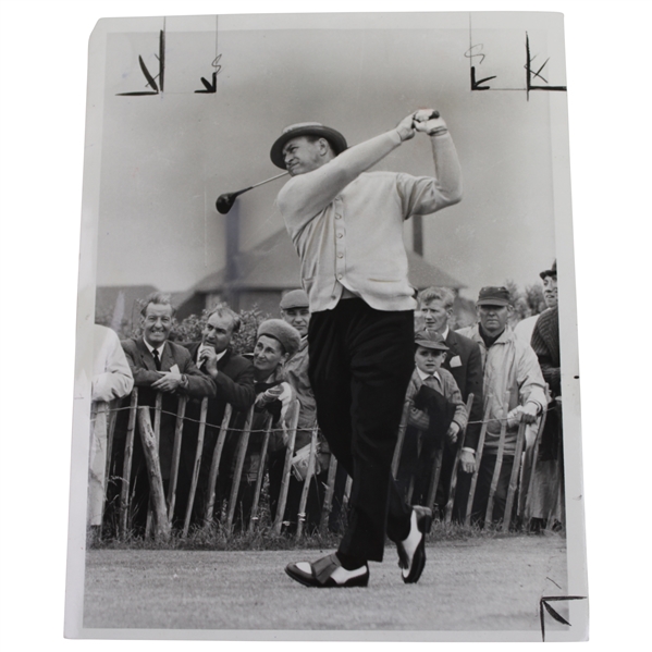 Sam Snead 7/7/1965 Original Press Photo Taken at Royal Birkdale "Daily Telegraph Stampings"