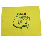 Dustin Johnson Signed 2020 Masters Embroidered Flag - First One! JSA FULL #Z91649 Grade 9 Signature