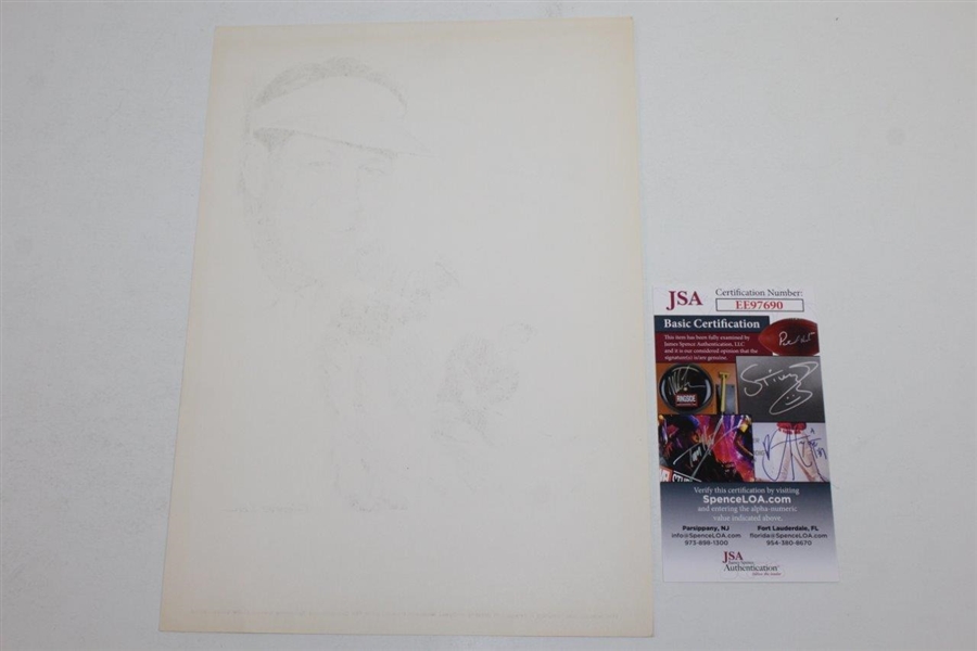 Byron Nelson Signed George Loh Equitable Life Promo Drawing Print JSA #EE97690