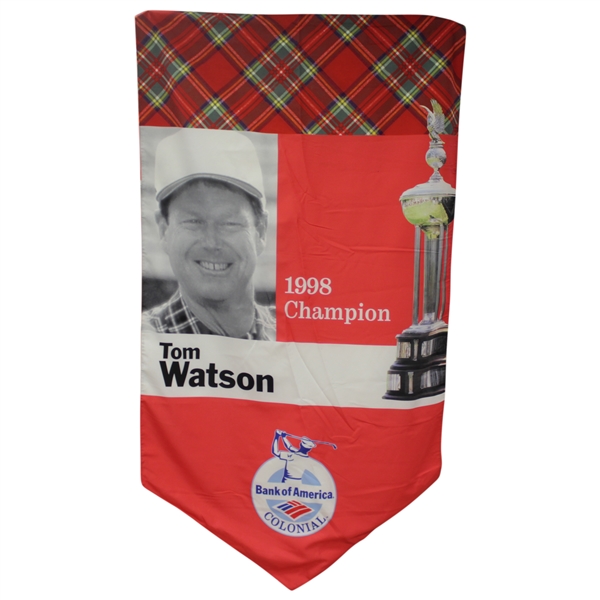 Large Tom Watson '1998 Champion' BOA Colonial Course Flown Banner - 4ft x 7ft