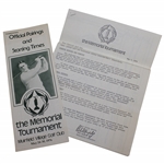 Bobby Jones first Honoree Cover of 1976 Memorial Tournament Pairings Booklet with Press Release