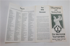 Bobby Jones first Honoree Cover of 1976 Memorial Tournament Pairings Booklet with Press Release