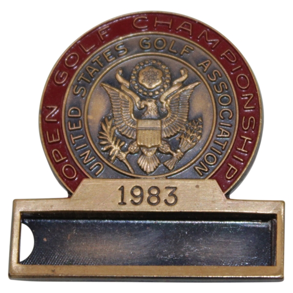 1983 US Open Championship at Oakmont CC Contestant Badge - Larry Nelson Winner