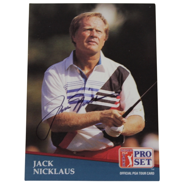 Jack Nicklaus Signed 1991 Pro-Set Official PGA Tour Card JSA ALOA