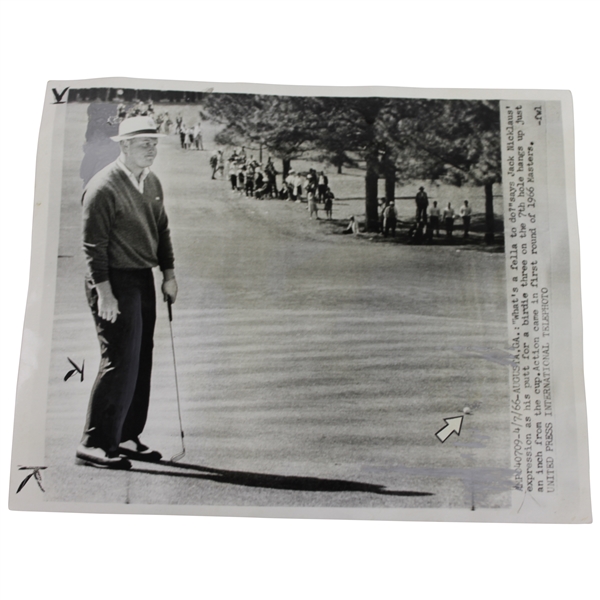 Jack Nicklaus 4/7/1966 Masters Putting Press Photo "Whats a fella to do?"