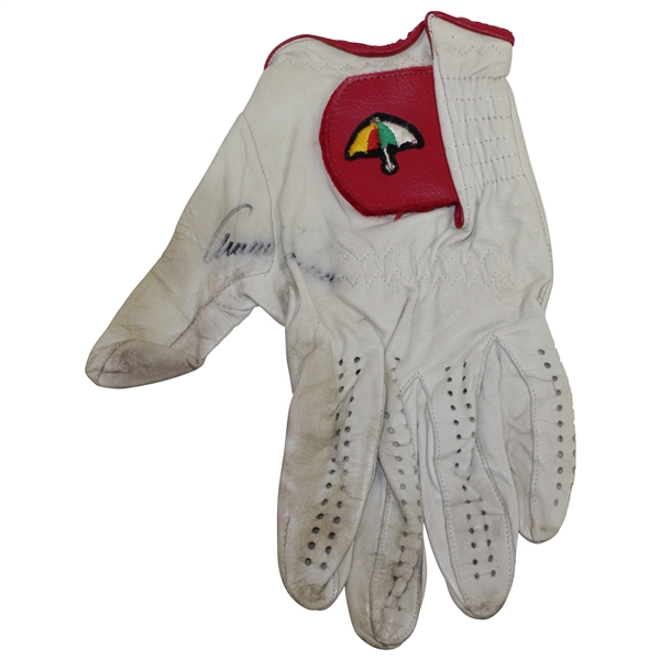 Arnold Palmer Signed Classic Used Umbrella Logo LH Golf Glove JSA ALOA