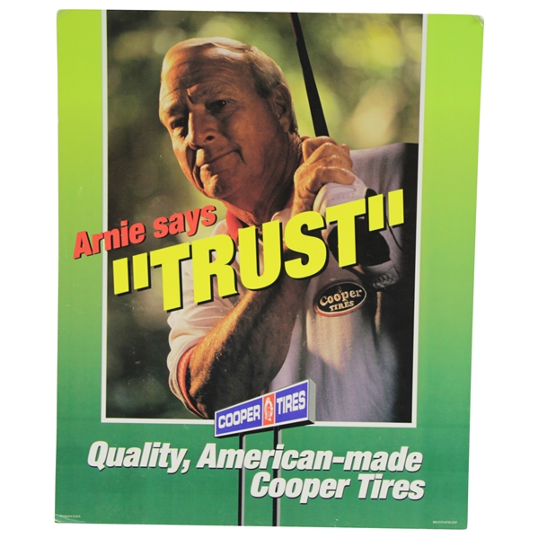 Arnold Palmer Broadside Cooper Tires "Arnie Says Trust" 12" x 15" Advertisement