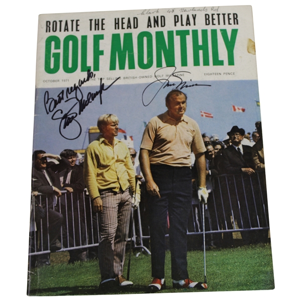 Jack Nicklaus Signed 1971 Golf Monthly Magazine - October JSA ALOA