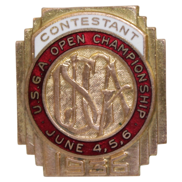 1936 US Open at Baltusrol Contestant Badge - Tony Manero Winner