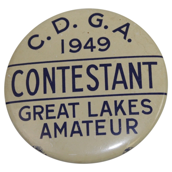 1949 Chicago District Golf Assoc. Great Lakes Amateur Contestant Badge - Skee Riegel Winner