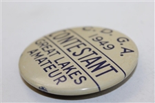 1949 Chicago District Golf Assoc. Great Lakes Amateur Contestant Badge - Skee Riegel Winner