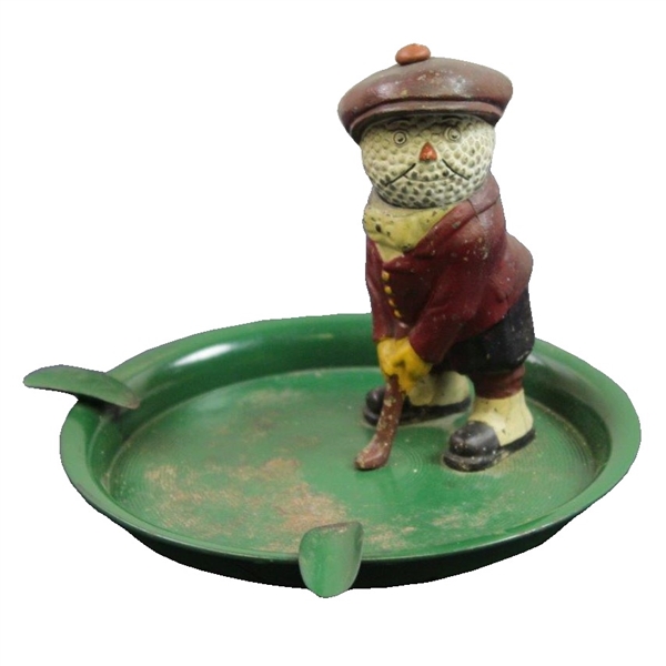 Vintage Dunlop Man Figure in Green Ash Tray