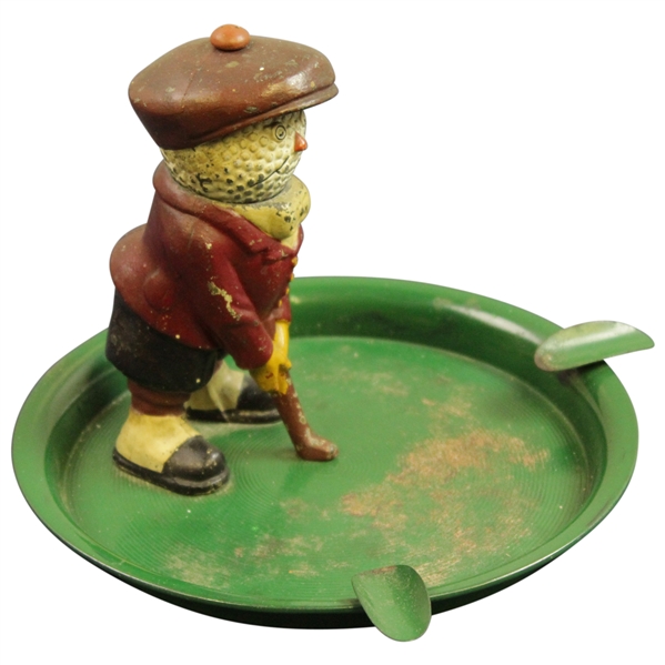 Vintage Dunlop Man Figure in Green Ash Tray