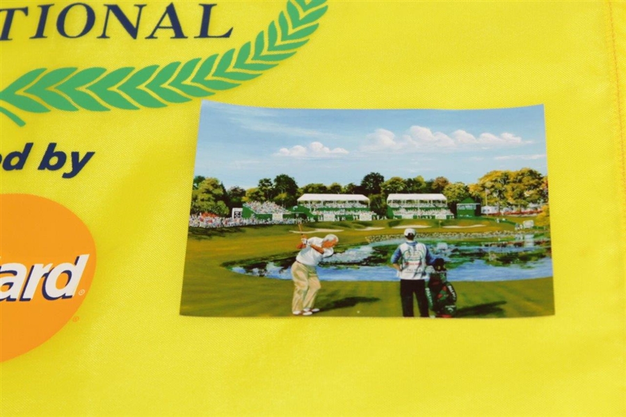 Arnold Palmer Signed Bay Hill Invitational Yellow SCreen Flag with Attached Photo JSA ALOA