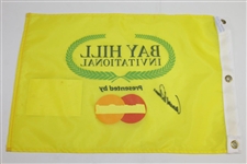 Arnold Palmer Signed Bay Hill Invitational Yellow SCreen Flag with Attached Photo JSA ALOA