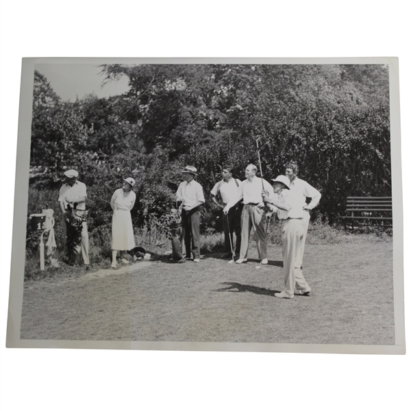 Tommy Armour 6/1/1934 Driving From 18th Tee at Merion During Practice Rd Press Photo