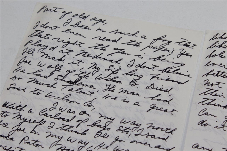 Gene Sarazen Hand-Written & Signed 4pg 1975 Letter - Masters & Nicklaus Content JSA ALOA