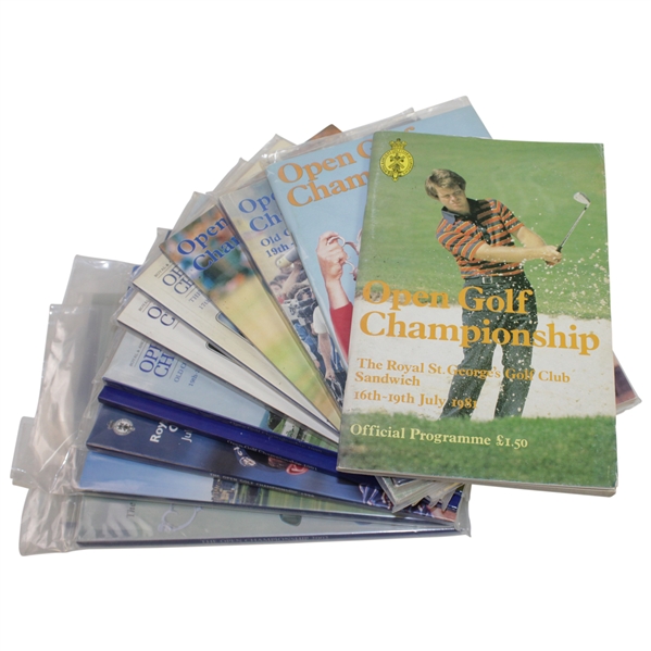 Twelve (12) Different OPEN Championship Official Programs