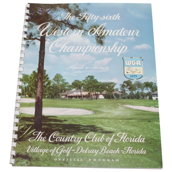 1958 Western Amateur Championship at The Country Club of Florida Official Program