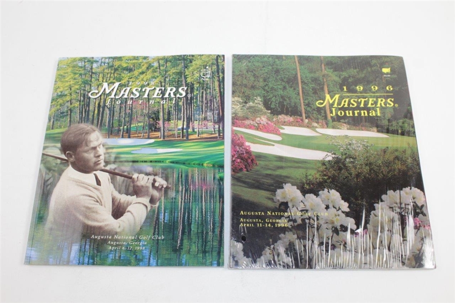 Six (6) Masters Tournament Official Journals - 1992-1996 & 1998