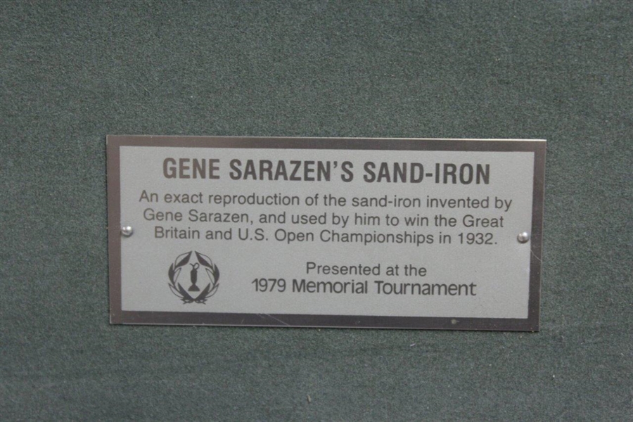 Gene Sarazen Replica Sand-Iron Presented at the 1979 Memorial Tournament with Display