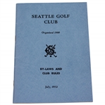 1952 Seattle Golf Club By-Laws and Club Rules Booklet - July