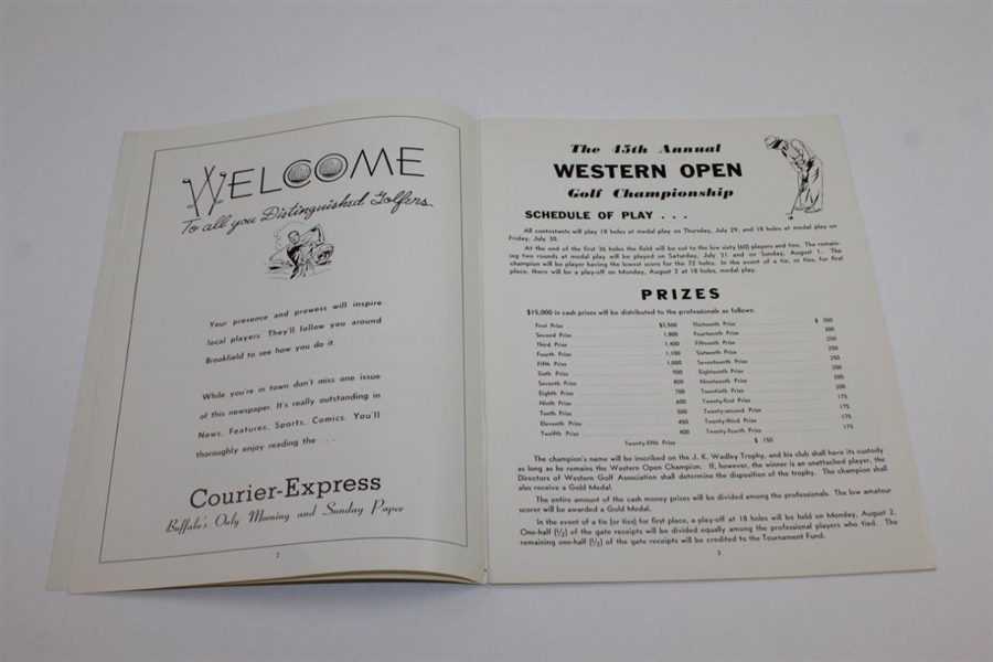 1948 Western Open Golf Championship at Brookfield CC Official Program - Ben Hogan Win!