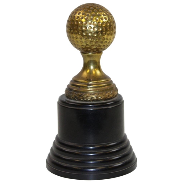 Brass Dimple Golf Ball on Bakelite Base Manufactured by Dodge, Inc. Trophies