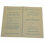 1947 Crosby Pro-Am $10,000 at Cypress Point First Day Unmarked Scorecard