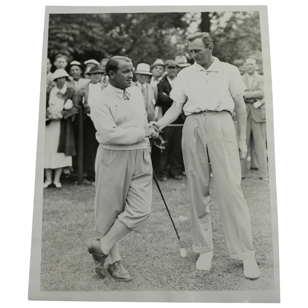 Gene Sarazen & Roland MacKenzie 6/7/1935 at US Open at Oakmont Press Photo