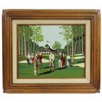 H. Hargrove Augusta National Clubhouse with Bobby Jones & Group Canvas Print - Framed
