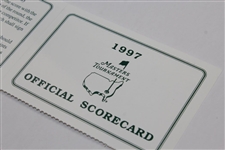 1997 Masters Tournament Official Scorecard - Tiger Woods First Green Jacket
