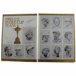 1983 Ryder Cup Team Signed Magazine Page of Van Zandt Pencil Sketches JSA ALOA