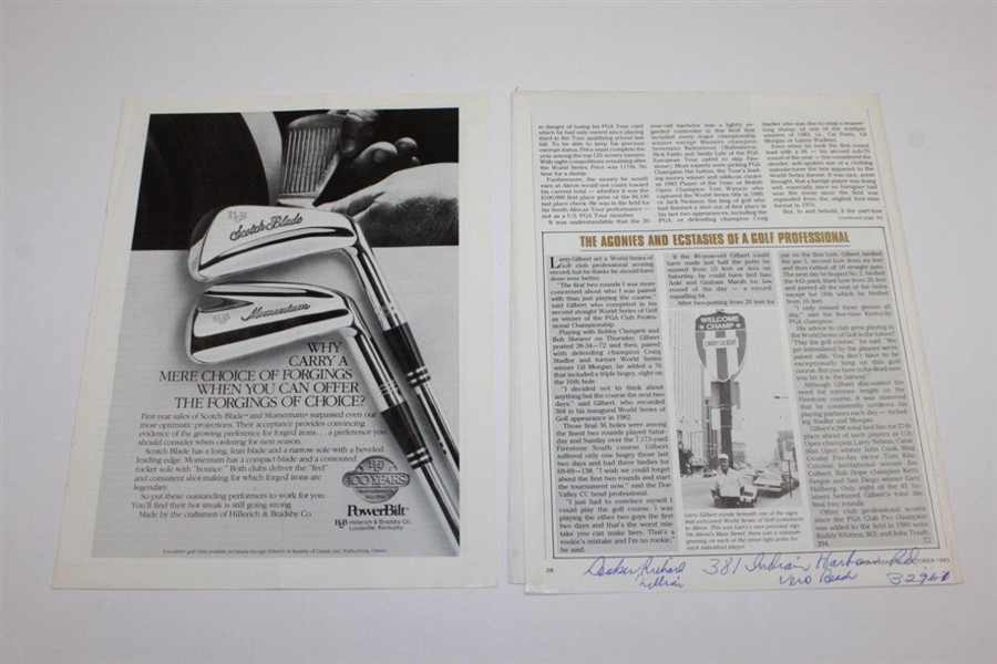 1983 Ryder Cup Team Signed Magazine Page of Van Zandt Pencil Sketches JSA ALOA
