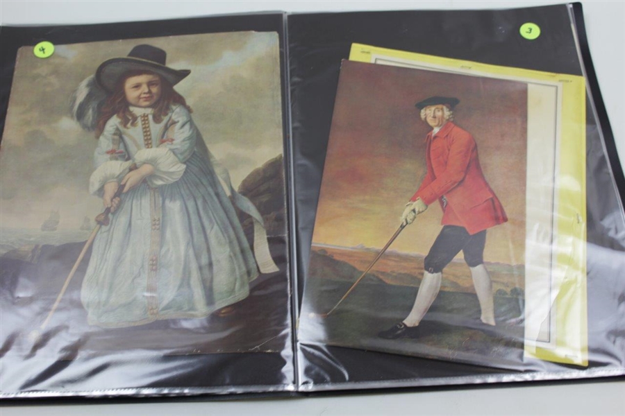 Binder Collection of Early Golf Illustrations, Artwork, Drawings, Prints, & other 