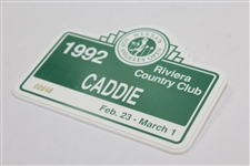 1992 Los Angeles Open at Riviera CC Caddie Badge #48 - Tiger's First Pro Event - Donnie Wanstall Collection