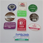 Ten (10) Various Year & Event Caddy Badges & Credentials - Donnie Wanstall Collection