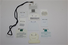 Ten (10) Various Year & Event Caddy Badges & Credentials - Donnie Wanstall Collection
