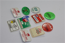 Ten (10) Various Year & Event Caddy Badges & Credentials - Donnie Wanstall Collection
