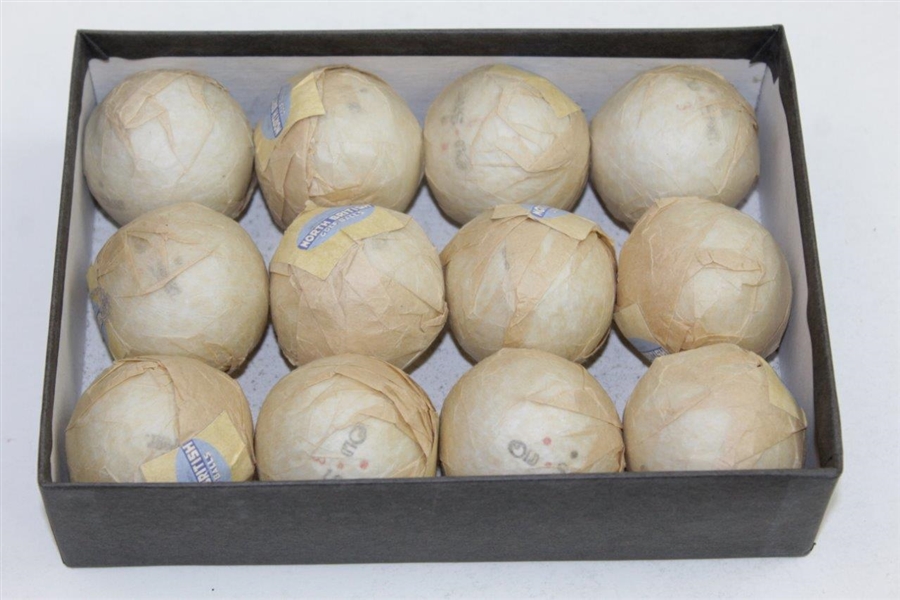 Complete S.S. North British Golf Balls Individually Wrapped in Box Dozen - Reproductions