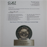 Payne Stewart's 1992 US Open at Pebble Beach Contestant Badge
